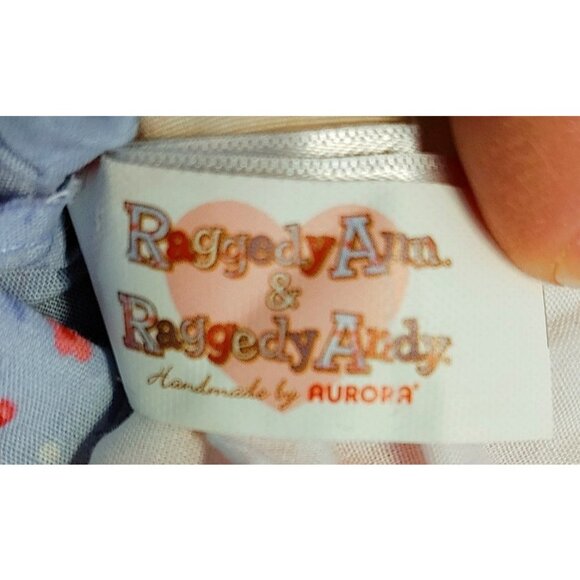 Raggedy Ann Doll by Aurora 12” Hasbro 2012 Cloth Blue Check Dress - Picture 5 of 6